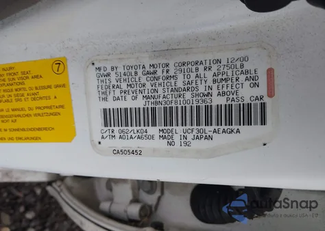 2001 Lexus Ls 430 from USA, damaged, VIN JTHBN30F810019363